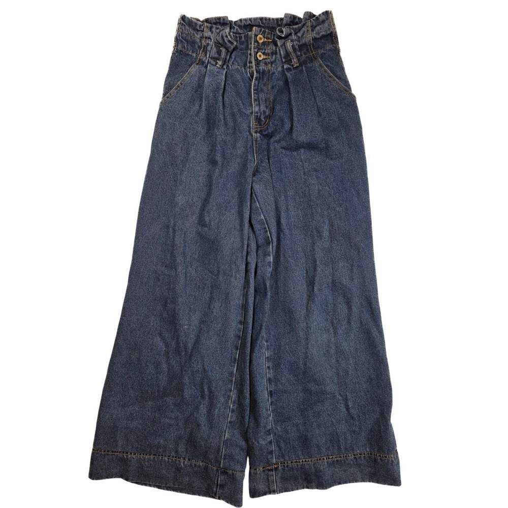 Lizette Collection High Waist‎ Paper Bag Wide Leg Jeans Women's Size XL 30x31